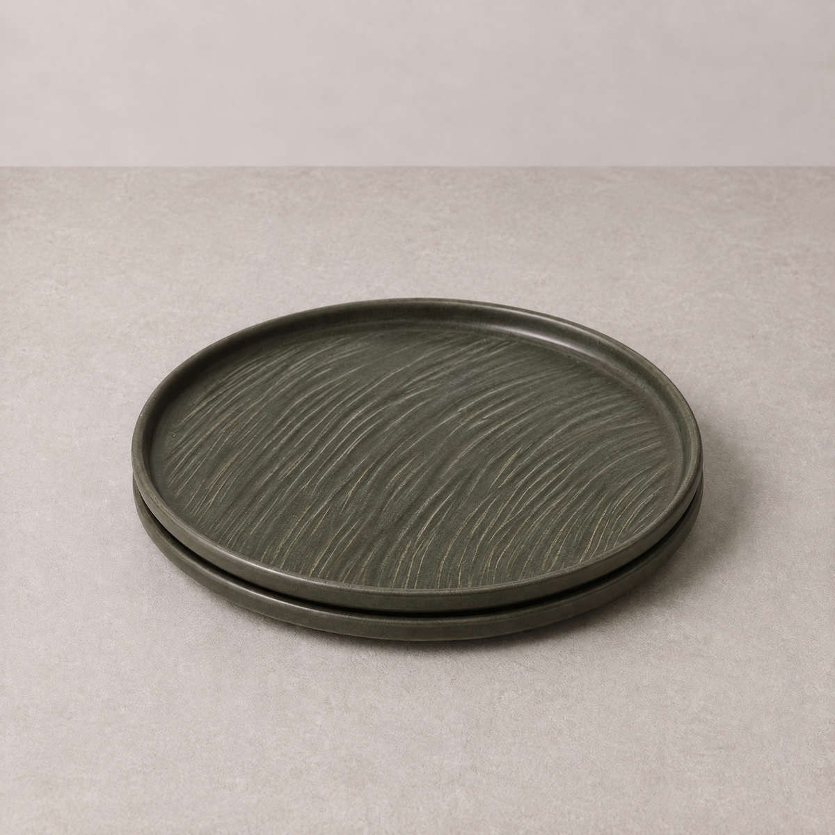 Deep Olive Plate Set