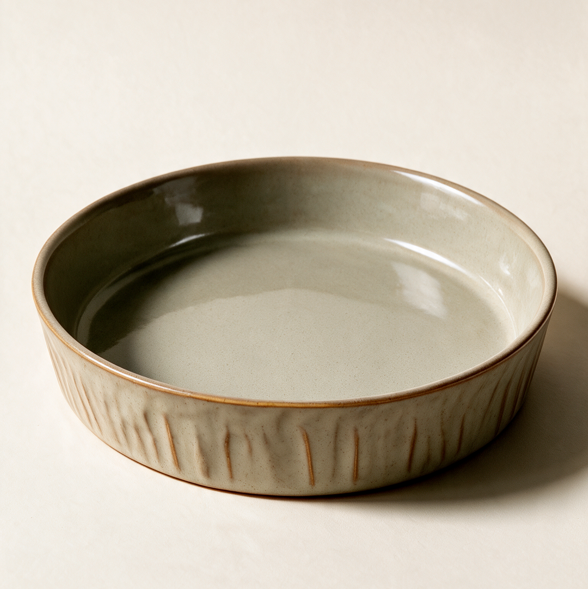 Sage Taupe Rimmed Plate